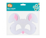 Maska płaska "Królik" biała filc