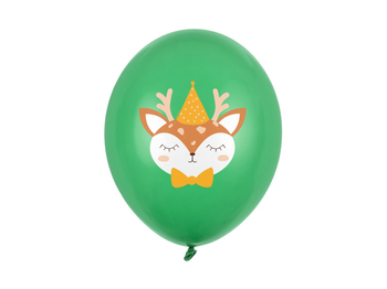 Balon 12" nadruk Jelonek w czapce zielony 1 sztuka