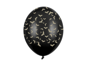 Balon 14'' "Nietoperze" czarny / złoty 1 sztuka