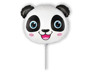 Balon foliowy 14" na patyczku - Miś Panda, głowa