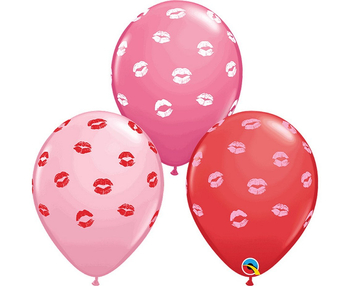 Balon gumowy 11" nadruk "Usta KISSES" 1 sztuka