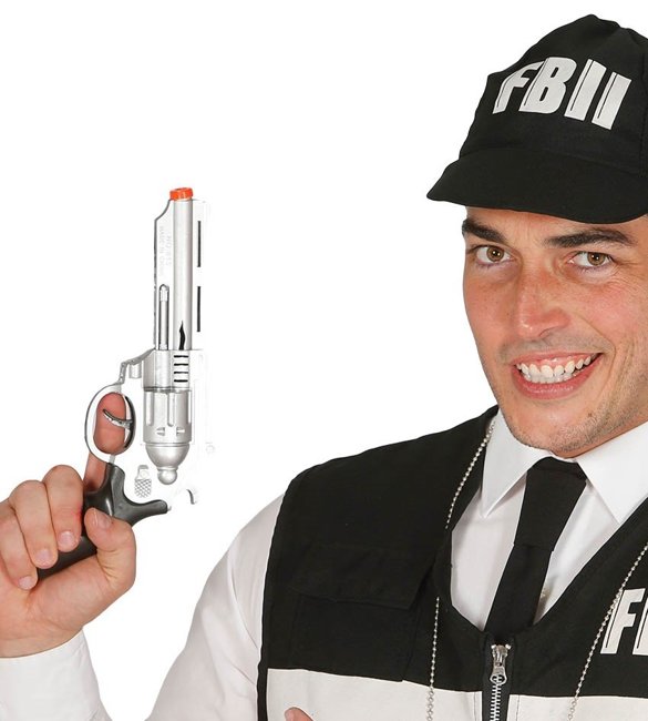 Akcesoria Policjanta - Broń FBI 28cm srebrny