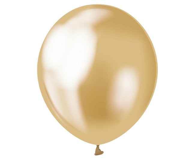 Balony gumowe 12" chrom złote 7 sztuk