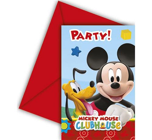 Playful Mickey - Zaproszenia z kopertami 6 sztuk